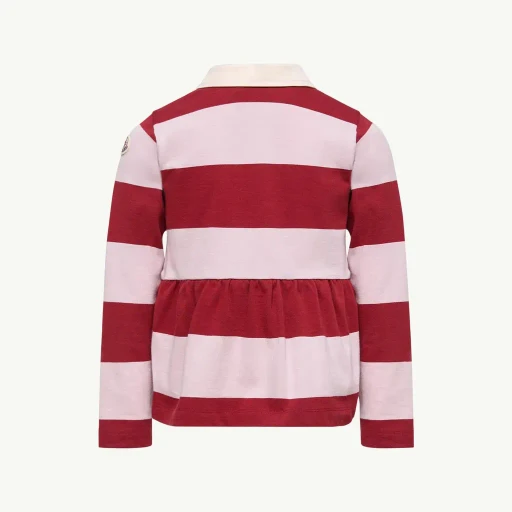 Striped Long Sleeve Cotton Polo Shirt