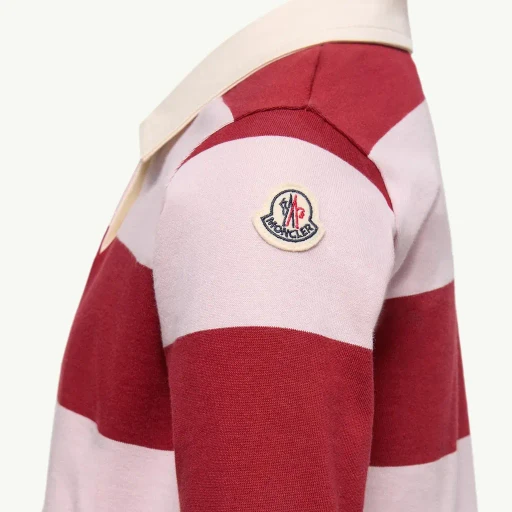 Striped Long Sleeve Cotton Polo Shirt