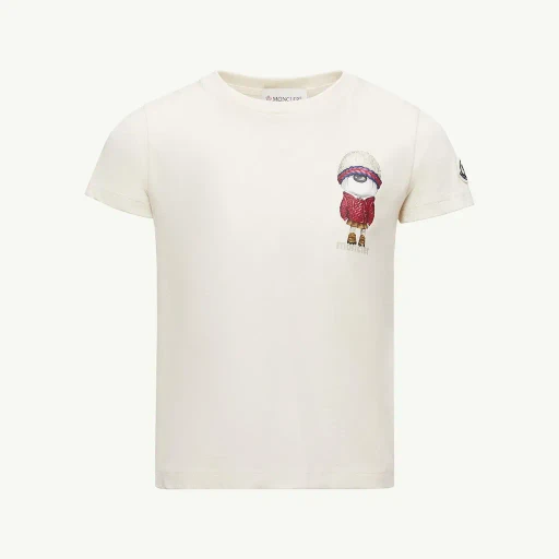 Teddy Bear Motif Cotton T-Shirt