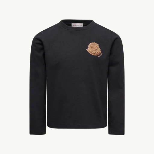 Teddy Logo Long Sleeve Cotton T-Shirt