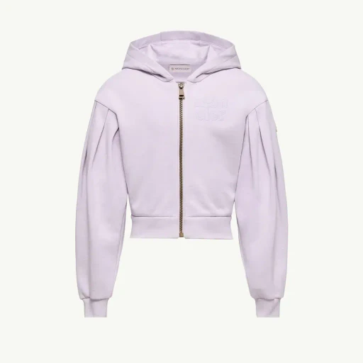 Embroidered Zip-Up Cotton Hoodie