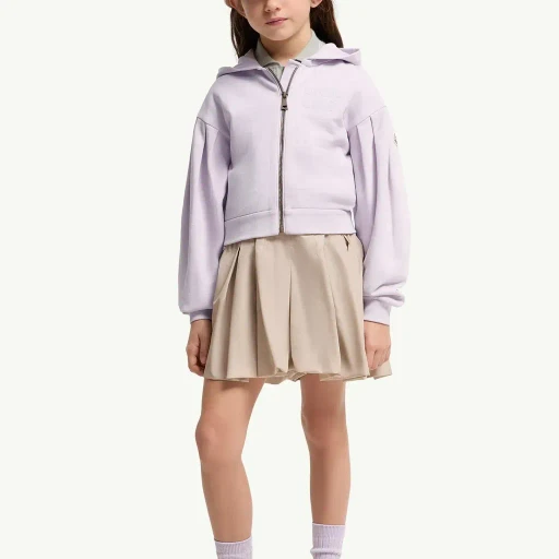 Embroidered Zip-Up Cotton Hoodie