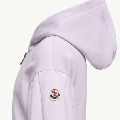 Embroidered Zip-Up Cotton Hoodie