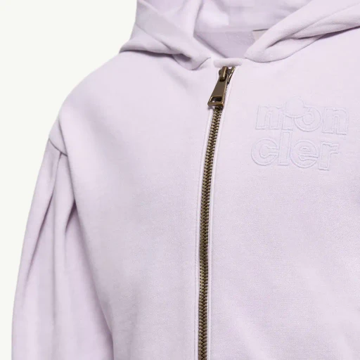 Embroidered Zip-Up Cotton Hoodie