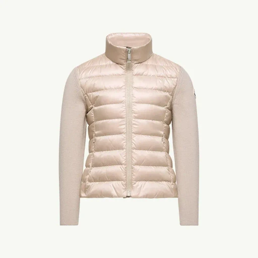 Padded Wool Zip-Up Cardigan