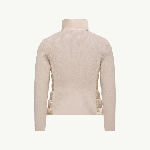 Padded Wool Zip-Up Cardigan