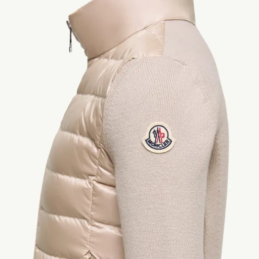 Padded Wool Zip-Up Cardigan