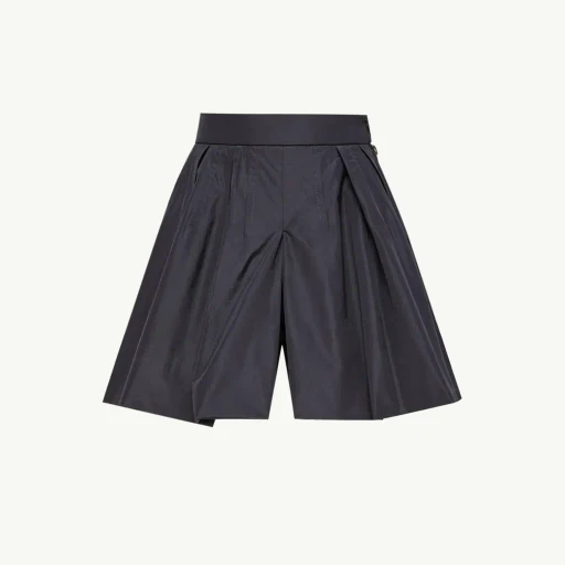 Pleated Taffeta Shorts
