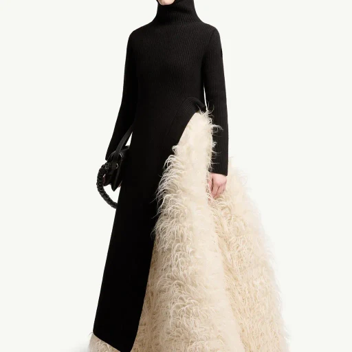 Moncler + Jil Sander Textured Wool Blend Long Skirt