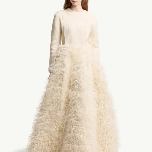 Moncler + Jil Sander Textured Wool Blend Long Skirt