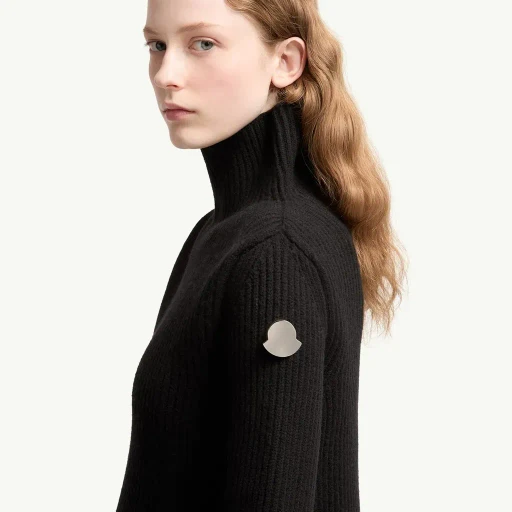 Moncler + Jil Sander Wool Polo Neck Dress