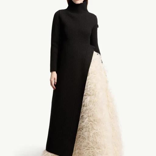 Moncler + Jil Sander Wool Polo Neck Dress