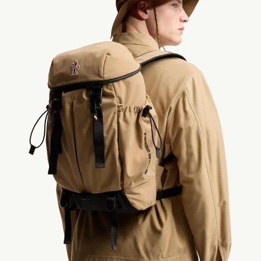Leather-Trimmed Backpack