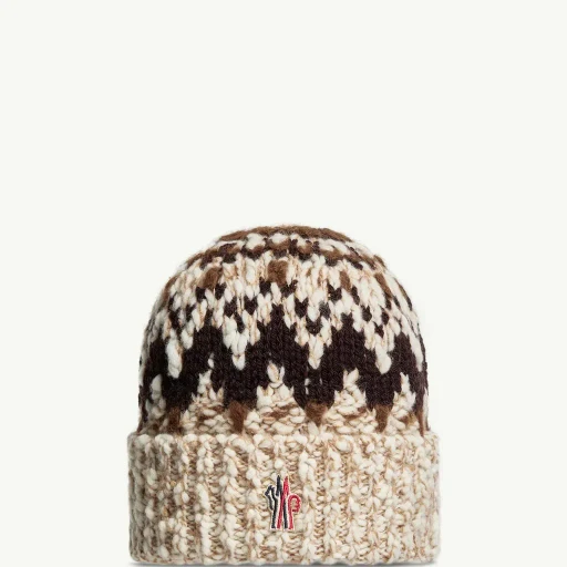 Geometric Jacquard Wool Blend Beanie