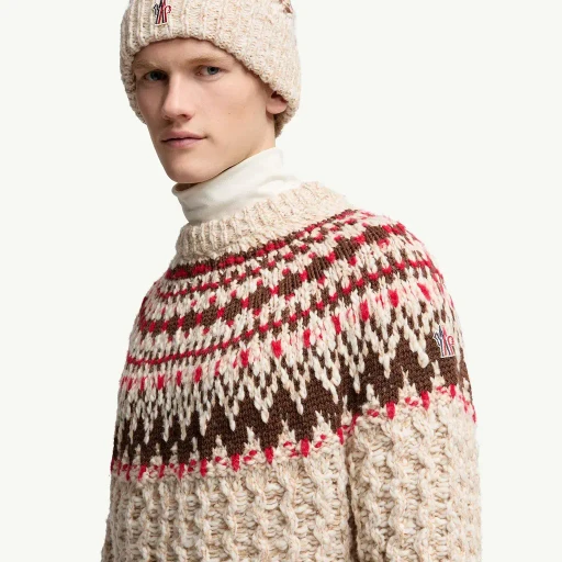 Geometric Jacquard Wool Blend Beanie