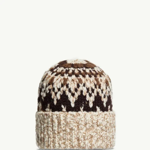 Geometric Jacquard Wool Blend Beanie