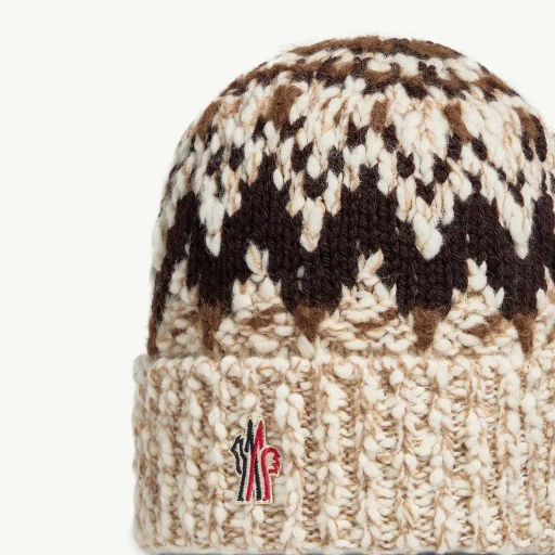Geometric Jacquard Wool Blend Beanie