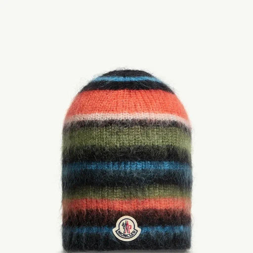 Striped Mohair Beanie