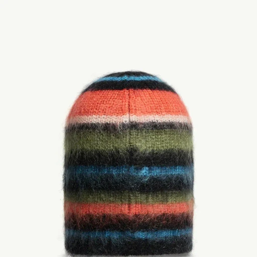 Striped Mohair Beanie