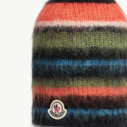 Striped Mohair Beanie