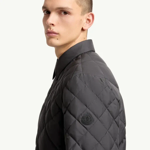 Atria Diamond-Quilted Down Shirt Jacket