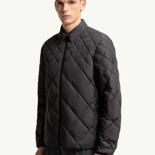 Atria Diamond-Quilted Down Shirt Jacket