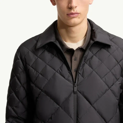 Atria Diamond-Quilted Down Shirt Jacket