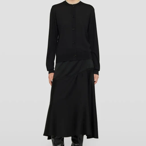 Cashmere Blend Crew-Neck Cardigan