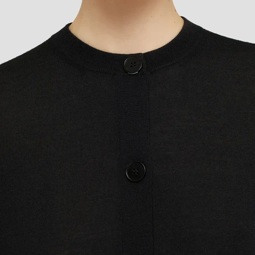 Cashmere Blend Crew-Neck Cardigan