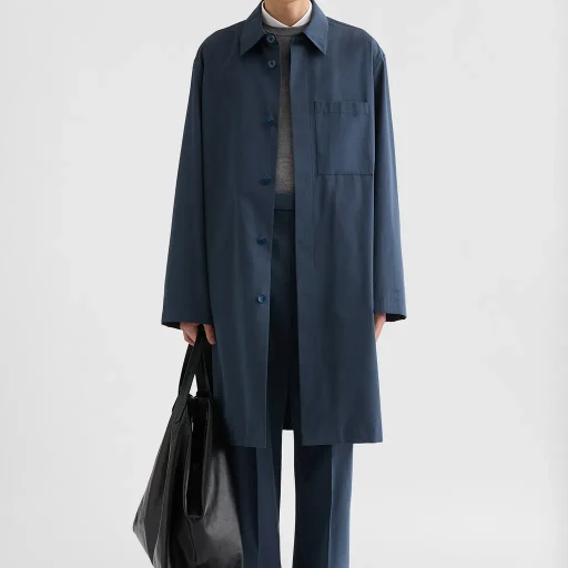 Cotton Blend Poplin Coat