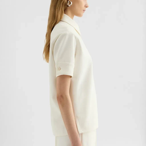 Cotton Blend Polo T-Shirt