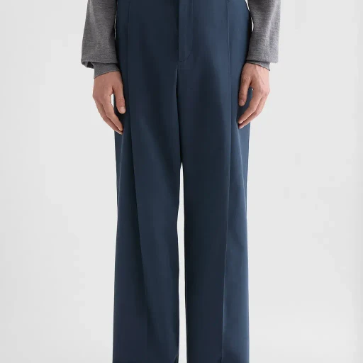 Cotton Blend Poplin Trousers