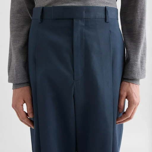 Cotton Blend Poplin Trousers