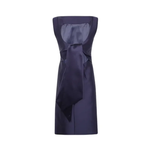 Alberta Ferretti Open Back Satin Mini Dress