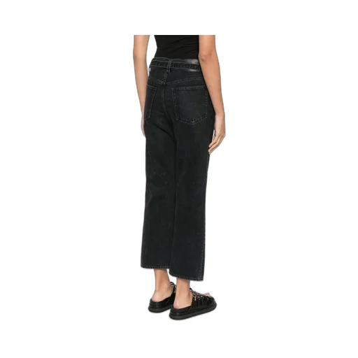 Straight-Leg Belted Cropped Jeans