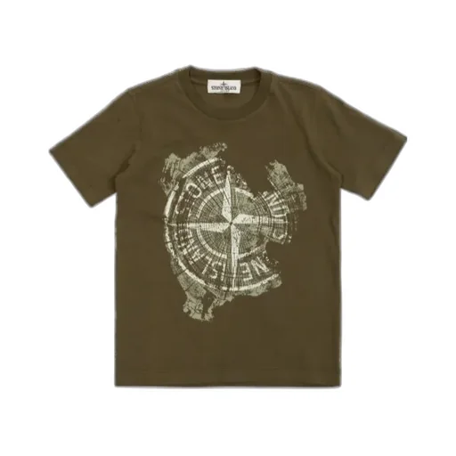 Stone Island Junior Compass Printed Crewneck T-Shirt