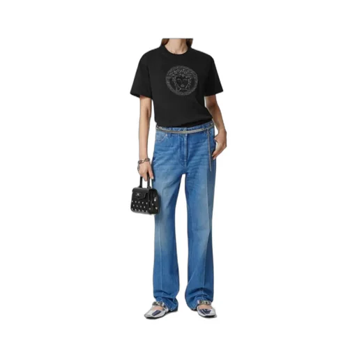 Versace Logo-Embellished Crewneck T-Shirt