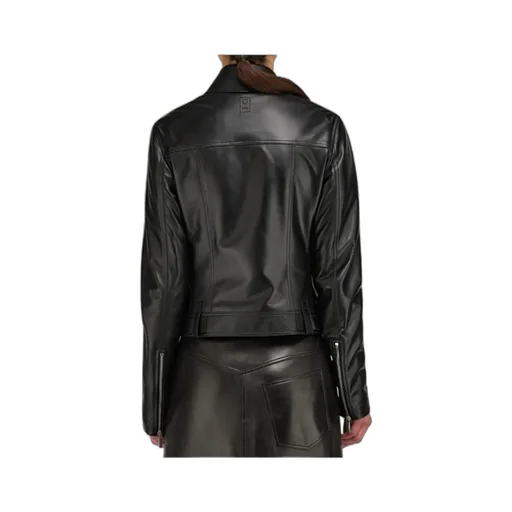 Long-Sleeved Leather Jacket