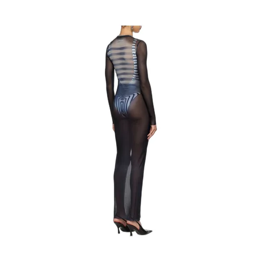 Mesh Round-Neck Dress