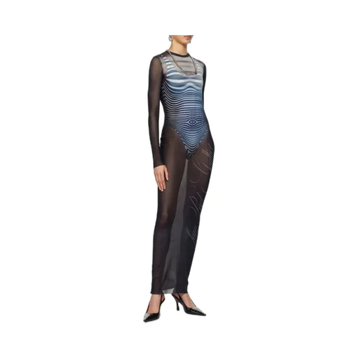Mesh Round-Neck Dress