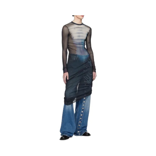 Mesh Round-Neck Dress