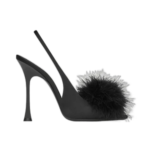 Paradis Sandals In Satin And Feathers
