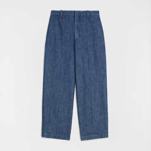 Cotton Chambray Tapered Trousers