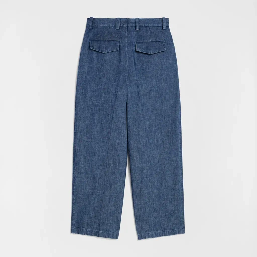 Cotton Chambray Tapered Trousers