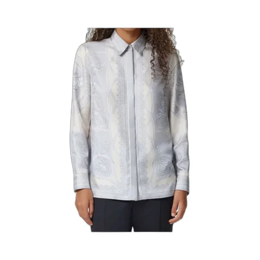 Versace Barocco-Printed Long-Sleeved Shirt