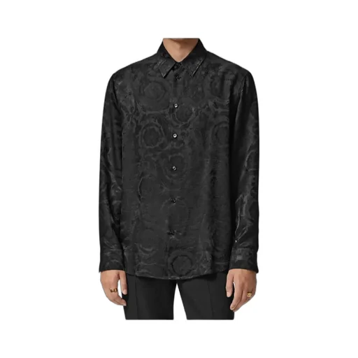Versace Barocco-Jacquard Button-Up Shirt