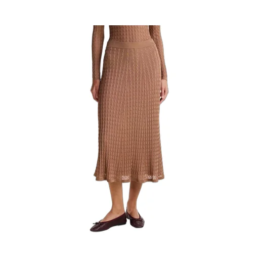 Coarse Knitted Mid-Length Skirt