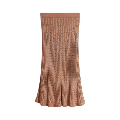 Coarse Knitted Mid-Length Skirt