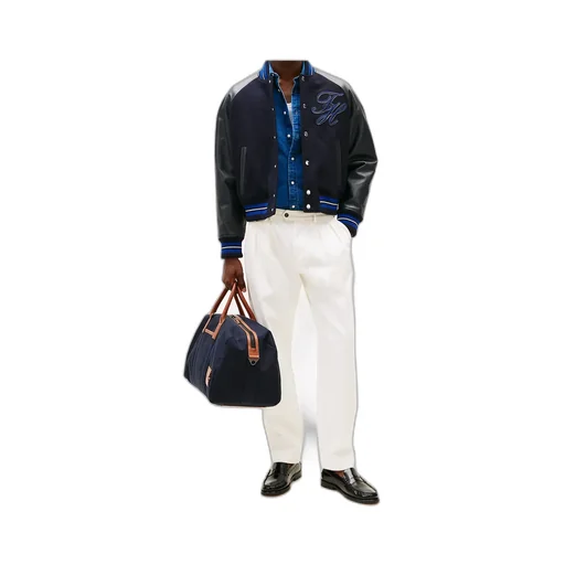 Twill Pleated Tapered Leg Chinos