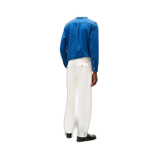 Twill Pleated Tapered Leg Chinos